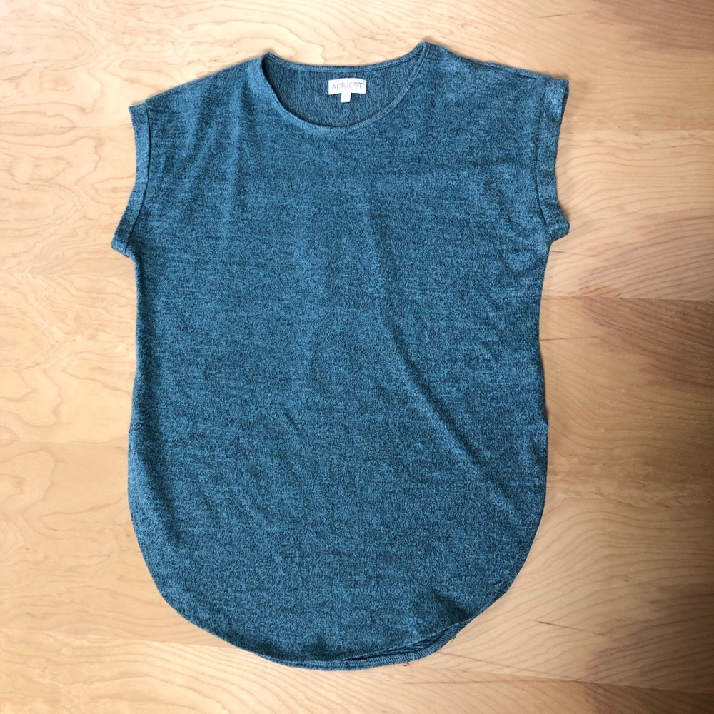 APRICOT Teal Knit T-shirt Capsleeve Size UK10